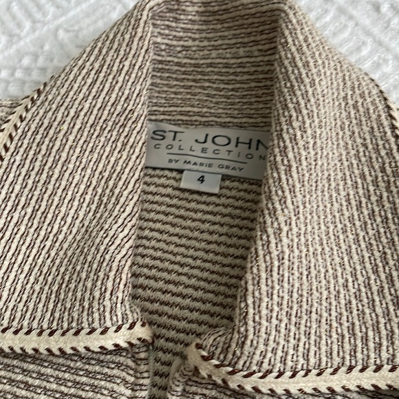 ST. JOHN Elegant Cream Women's Jacket & Skirt Set - Picture 7 of 16